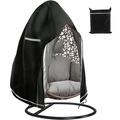 Gpoty Patio Egg Chair Cover Patio Hanging Egg Chair Cover Waterproof Swing Egg Chair with Adjustable Drawstring Reflective Strips