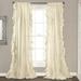 CUH Semi Blackout Ruffle Curtain Panels Rod Pocket Thermal Curtains Polyester Room Darkening Window Drapes for Living Room Kids Bedroom Decor Beige 59.1x72.1 (WxH) 2-Panel