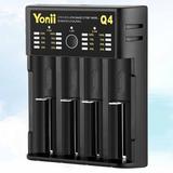 4 Slots Battery Charger 4 Slots Battery Charger USB Interface 18650 Multi-function Li-ion Ni-MH Battery Charger for AA/AAA/18650/2665 Battery Charger Intelligent Independent Charging Device (Black)