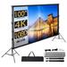 Projector Screen with Stand Towallmark 100 inch Portable Projection Screen 16:9 4K HD Rear & Front Projections Movies Screen with Carry Bag for Indoor Outdoor Home Theater Backyard Camping