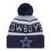 Youth New Era Gray/Navy Dallas Cowboys Main Cuffed Knit Hat with Pom