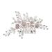 TOYMYTOY Wedding Hair Comb Bridal Floral Hair Comb Handmade Crystals Hair Pieces Wedding Headwear Comb (Rose Gold)