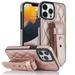 TECH CIRCLE For iPhone 11 Pro Case with Wrist Band Luxury PU Leather Kickstand Full-Body Shockproof Protective Bumper Women Girl Back Cover for Apple iPhone 11 Pro 5.8 2019 Rosegold