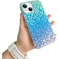 Compatible with iPhone 14 Plus Leopard Case for Women Luxury Glitter Leopard Cheetah Print Designed Colorful Laser Iridescent Case Hard PC Bumper Slim Protective Bling Girly Case Cute