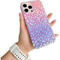 Compatible with iPhone 14 Pro Leopard Case for Women Luxury Glitter Leopard Cheetah Print Designed Colorful Laser Iridescent Case Hard PC Bumper Slim Protective Bling Girly Case Cute