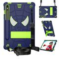 Decase for Samsung Galaxy Tab S9 11 / S9 FE 10.9 Inch Heavy Duty Shockproof Kid Friendly New Case with Stand & Crossbody Strap for Samsung Galaxy Tab S9 / S9 FE 2023 Navy+Green