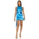 Khanums X Revolve Kavon Dress in Blue. Size M, XS.