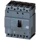 Siemens, SENTRON MCCB Molded Case Circuit Breaker 4P 125A, Breaking Capacity 25 kA, DIN Rail Mount