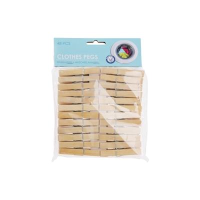 Wäscheklammer Holzklammer Clips Wäsche Holz Set mit 48 Stück Bambus Image