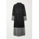 Joseph - Merton Belted Double-breasted Two-tone Wool Coat - Black