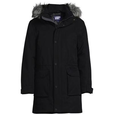 Waterproof Expedition Down Parka, Men, size: 42-44, regular, Black, Polyester, by Lands' End