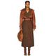 SIMKHAI Doni Faux Leather Combo Trench Coat in Beige Herringbone Multi - Brown. Size M (also in L, S).