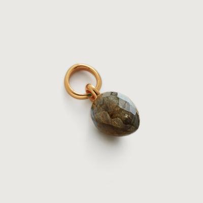 Gold Fiji Bud Gemstone Pendant Charm Labradorite