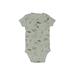 Child of Mine by Carter's Short Sleeve Onesie: Gray Bottoms - Size 0-3 Month