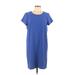Chelsea28 Casual Dress - Shift: Blue Print Dresses - Women's Size Large