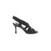 Manolo Blahnik Heels: Black Solid Shoes - Women's Size 36.5 - Open Toe