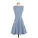 Talbots Casual Dress: Blue Dresses - Women's Size P