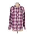 Harley Davidson Long Sleeve Button Down Shirt: Purple Print Tops - Women's Size 1