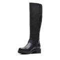 Clarks Women's Hearth Rae Knee High Boot, Black Leather, 3.5 UK Wide