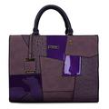 DEEVORCA Fashion Color Block Women Handbags Elegant Vintage Shoulder Bags Ladies Work Party Travel Business Pu Leather Waterproof Top Handle Handbags Large Crossbody Bag Purple