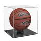 WANLIAN Basketball Display Case Stand,Clear Acrylic Display Case for Action Figures Toys Collectibles,Soccer Ball Display Case,Need self-Assembly(9.8x9.8x11inch;25x25x28cm),Black