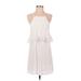 Lulus Casual Dress - A-Line Halter Sleeveless: White Print Dresses - Women's Size Small