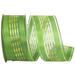 The Holiday Aisle® Sheer Ticking Stripe Value Wired Edge Ribbon, Polyester in Green | 1.5 H x 6 W x 6 D in | Wayfair