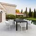 AllModern Farrah Euro Café Rectangular 10 - Person 110" Long Outdoor Dining Set Plastic in White/Black | 110 W x 39.37 D in | Wayfair