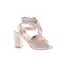 Nine West Heels: Ivory Solid Shoes - Women's Size 6 1/2 - Open Toe