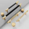 Nordic Light Luxury Gold Grey Black Handles for Cabinets and Drawers Long Knurling T-Bar Handles for