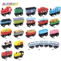 Wooden Magnetic Train Kids Train Toy Anime Locomotive Car Toys Wooden Track Train Railway Vehicles