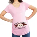 Funny Hellooo Excuse Me is it January-December Women Pregnant T Shirt Female Maternity Pregnancy