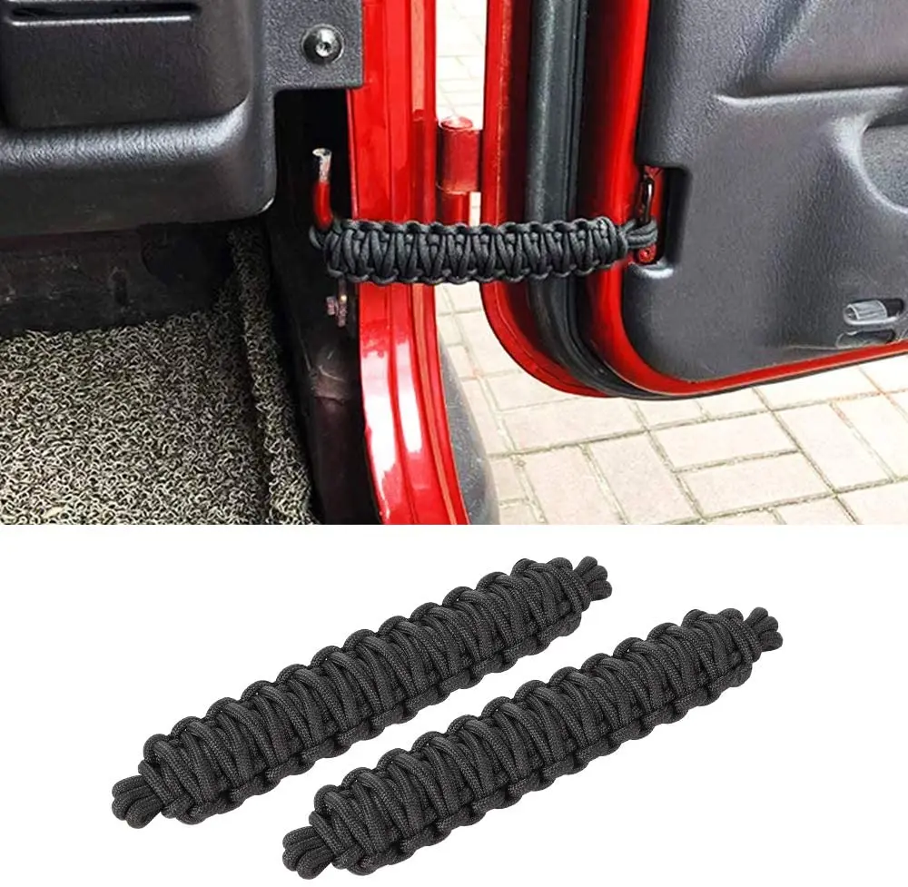 1Pair Porta Limitatrice Cinghia Limitazione Protezione Posizionamento Corda Tessuta per Jeep Wrangler CJ YJ TJ JK JKU JL JLU Gladiatore JT