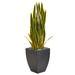 Nearly Natural 3.5-foot Sansevieria Artificial Plant in Black Planter