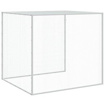 vidaXL Chicken Cage with Roof Light Gray/Anthracite multisize Galvanized Steel