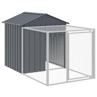 vidaXL Chicken Cage with Run Light Gray/Anthracite multisize Galvanized Steel