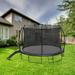 16FT Trampoline with Slide , Outdoor Pumpkin Trampoline for Kids and Adults with Enclosure Net and Ladder