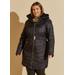 Plus Size Ribbed Paneled Hooded Puffer Coat