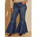 Plus Size Mid Rise Bell Bottom Jeans