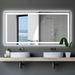 LED Bathroom Mirror 72x36 Inch Fashion Style Vanity Make-up Mirror with Light Anti-Fog and Dimmer Touch Switch Adjustable White/Warm White/warm Color Lighting Make-up Mirror