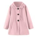 Eashery Girls Winter Jacket Basic Denim Soft Stretch Jean Jacket Fall Winter Pullover Tops Girls Jacket (Pink 4-5 Years)