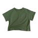 Toddler Kids Girls Boys Short Classic Loose Short Soft Bat Sleeve Solid T Shirt Tee Tops Clothes Green 80