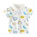 Tops Kids Dinosaur Shirt Toddler Boy Button Down T Shirts Cool Cartoon Print White 90