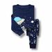 LYCAQL Toddler Boy Clothes Toddler Girls Boys Baby Soft Pajamas Toddler Cartoon Prints Long Sleeves Kid Sleepwear Top (Dark Blue 12-18 Months)