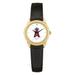 Women's Black Los Angeles Angels White Dial Leather Wristwatch
