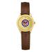 Women's Brown Chicago Cubs Leather Wristwatch