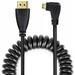 Left-Angled Micro HDMI to HDMI Male Cable - 4K Stretched Length for Cameras