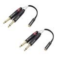 Cable Matters 2-Pack Dual 1/4 to 3.5mm Female Stereo Audio Splitter Cable (3.5mm to Dual 1/4 Adapter) in Black - 6