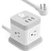 Power Strip with USB Desktop Power Cube Strip 10 FT Extension Cord with 4 Outlets and 3 USB Compact Power