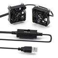 Dual 40mm USB Fan with 3 Speeds Adjustable 5V PC Fan Mini Case Fan Quiet Computer Fan Compatible for PC TV Box